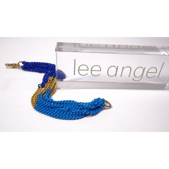 Neiman Marcus Lee Angel Women's Colorblock Enamel Multi Chain Bracelet NWT 145 - Picture 6 of 8